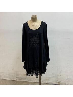 Y2K Vintage La Mode Est A Vous Black Layered Tunic Fairy Dress